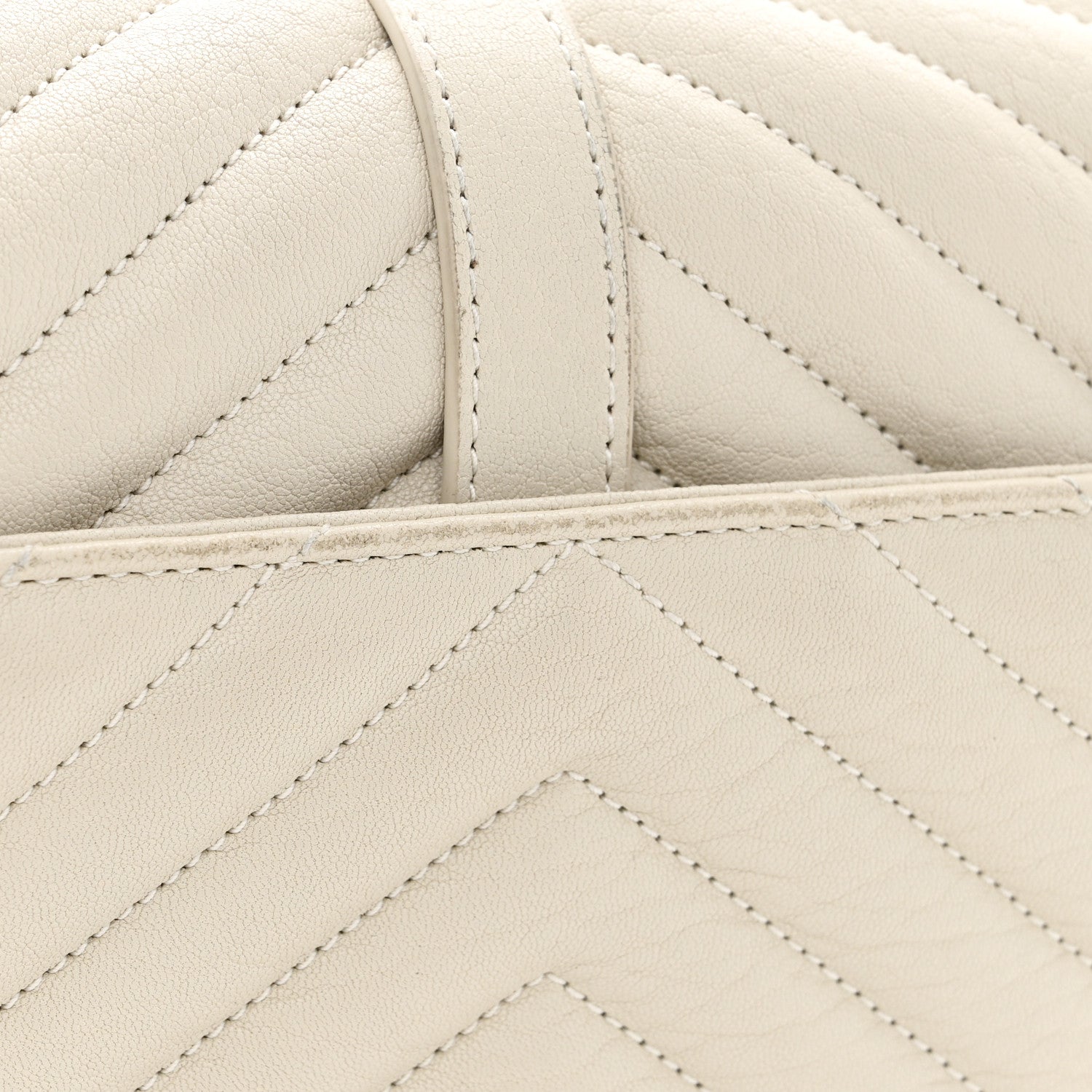 Saint Laurent Sheepskin Matelasse Chevron Monogram Medium College Bag Crema Soft 13 of 14