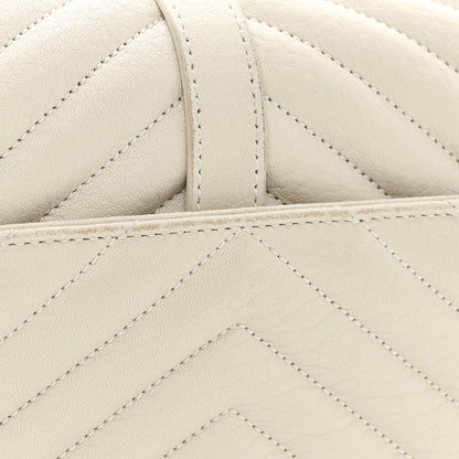 Saint Laurent Sheepskin Matelasse Chevron Monogram Medium College Bag Crema Soft 13 of 14