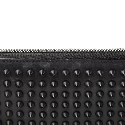 Christian Louboutin Calfskin Panettone Spiked Zip Around Wallet Black 10 of 10