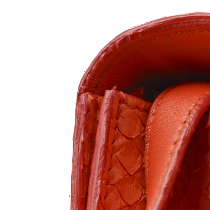 Celine Snakeskin Classic Box Flap Orange 18 of 24