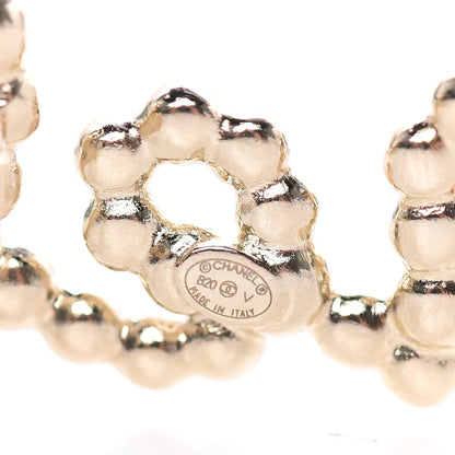 Chanel Metal Glass Swirling Pearls Hair Clip Gold 3 of 4