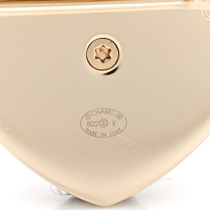 Chanel Tweed CC Heart Brooch Ivory Black Gold 4 of 6
