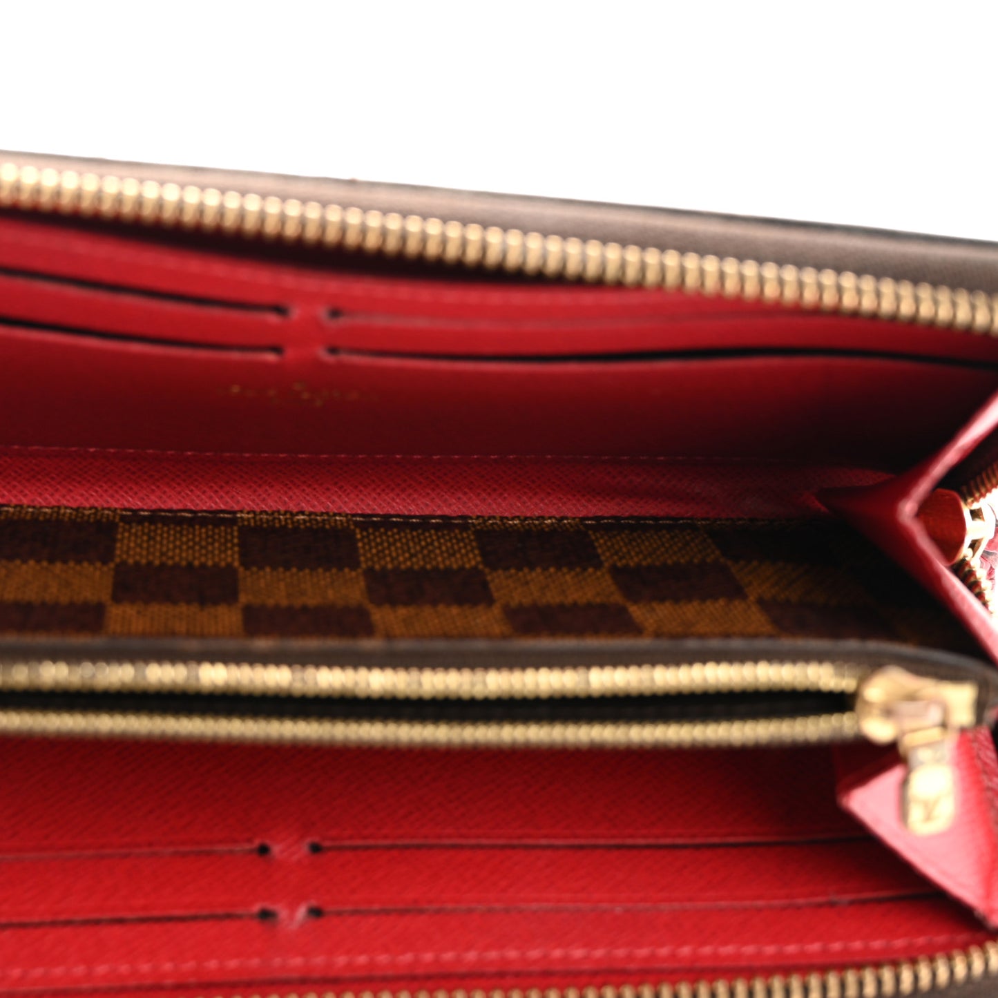 Damier Ebene Clemence Wallet Cherry