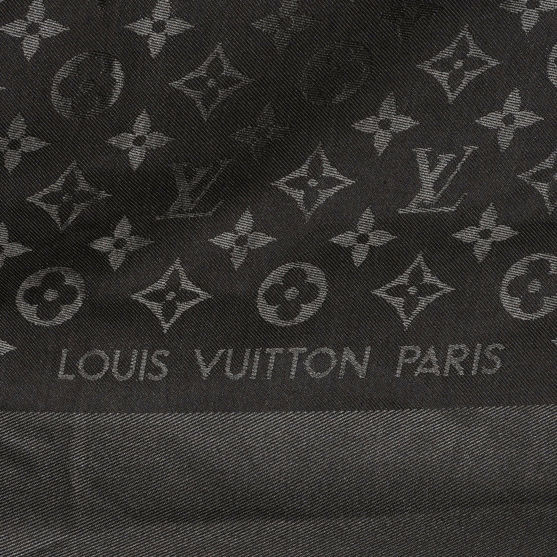 Louis Vuitton Wool Silk Monogram Shawl Chocolate 4 of 5