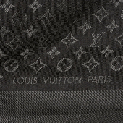 Louis Vuitton Wool Silk Monogram Shawl Chocolate 4 of 5