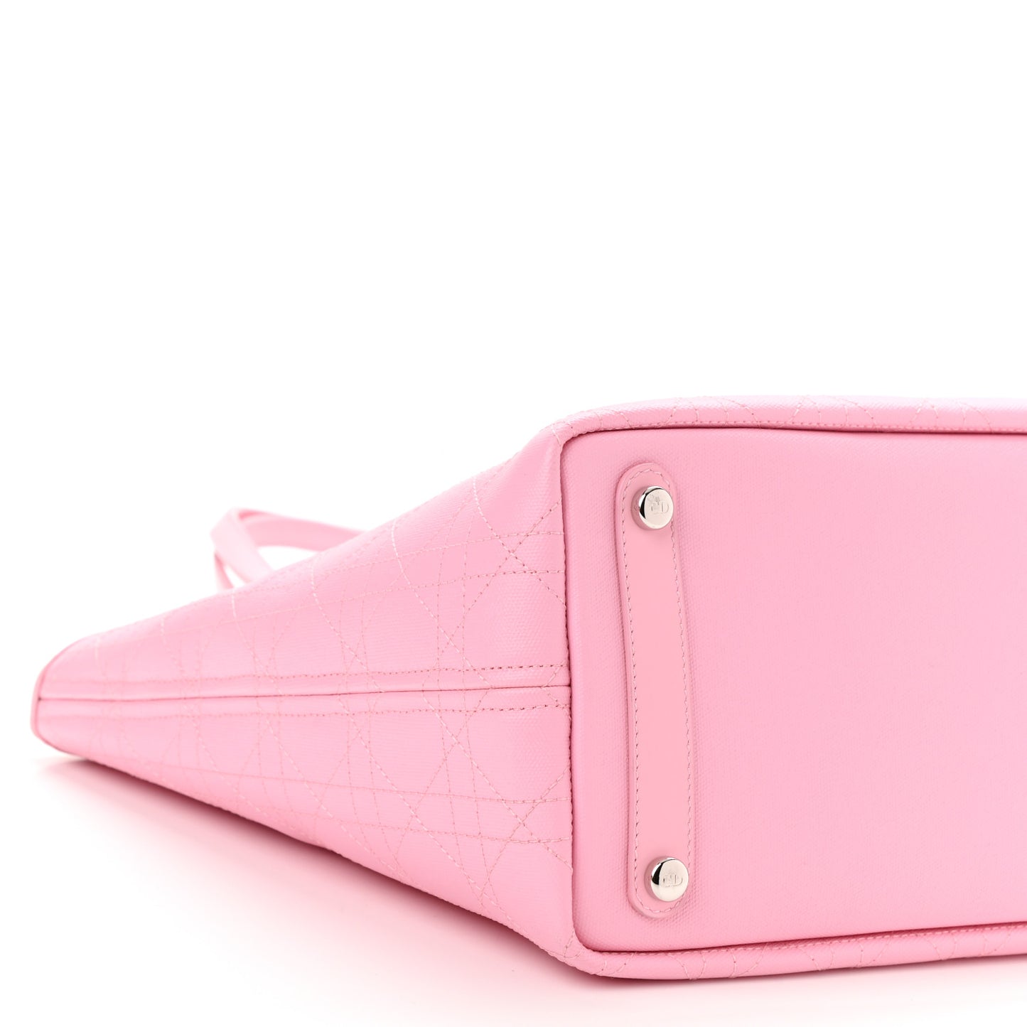 Coated Canvas Cannage Panarea Shopping Tote Pink