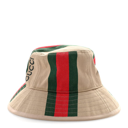 Gucci Monogram Canvas Web Bucket Hat S Beige 3 of 13