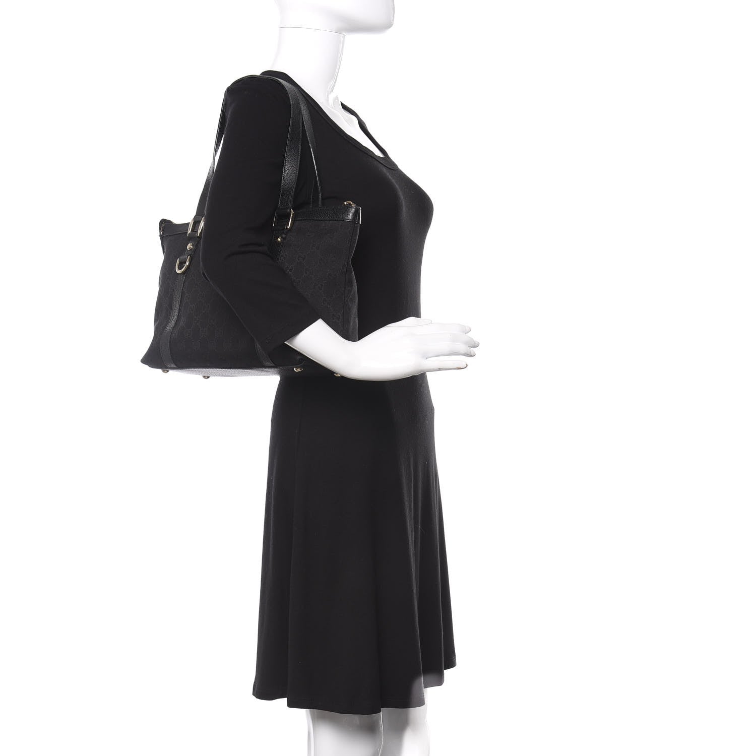 Gucci Monogram Abbey Medium Tote Black 2 of 10