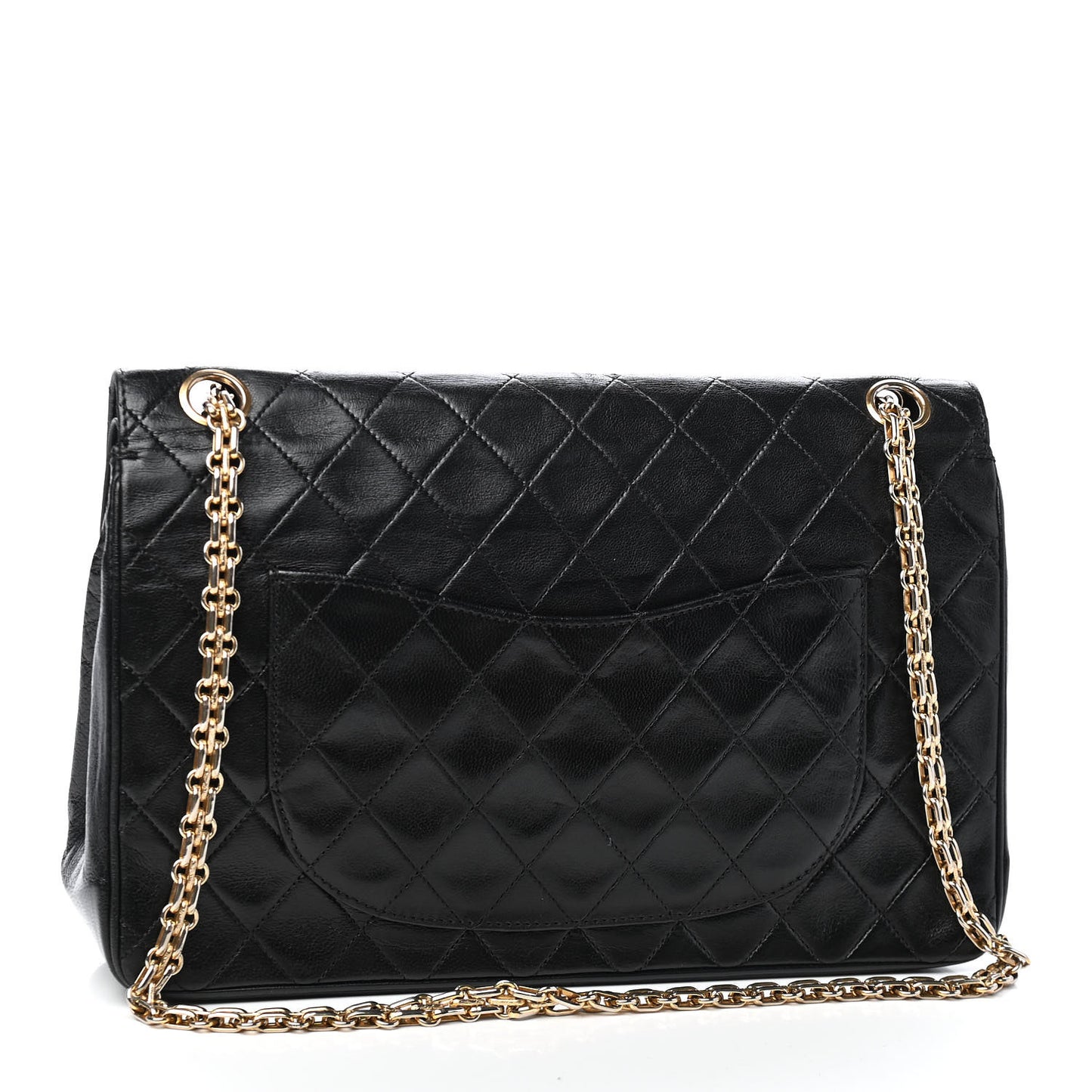 Lambskin Quilted Medium Double Flap Bijoux Chain Black