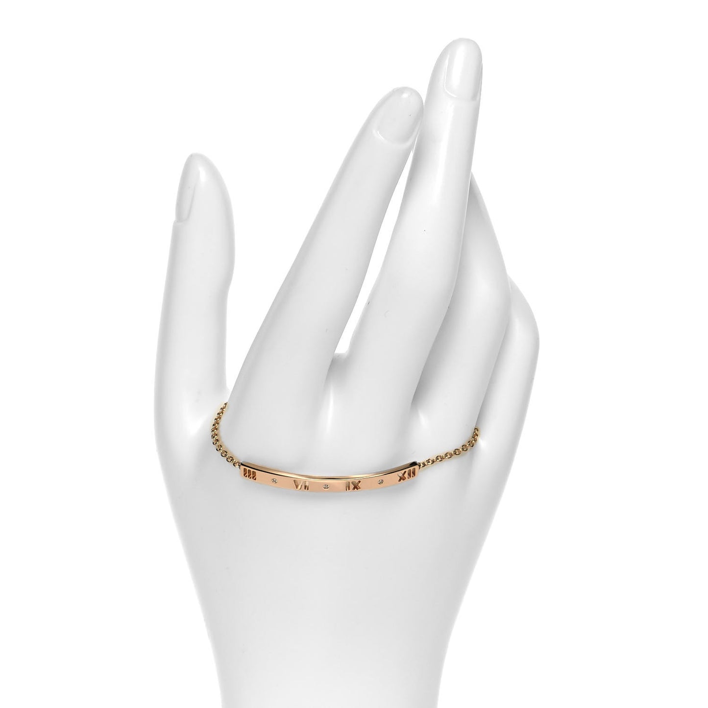 18K Rose Gold Diamond Atlas Bar Pierced Bracelet