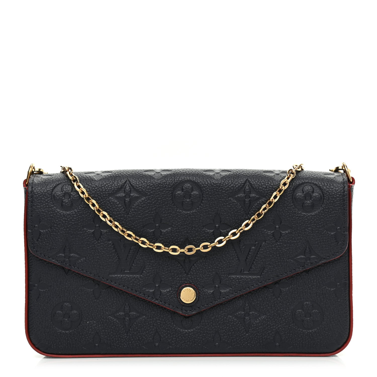 Louis Vuitton Empreinte Pochette Felicie Chain Wallet Marine Rouge 1 of 9
