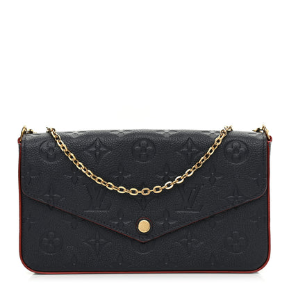 Louis Vuitton Empreinte Pochette Felicie Chain Wallet Marine Rouge 1 of 9