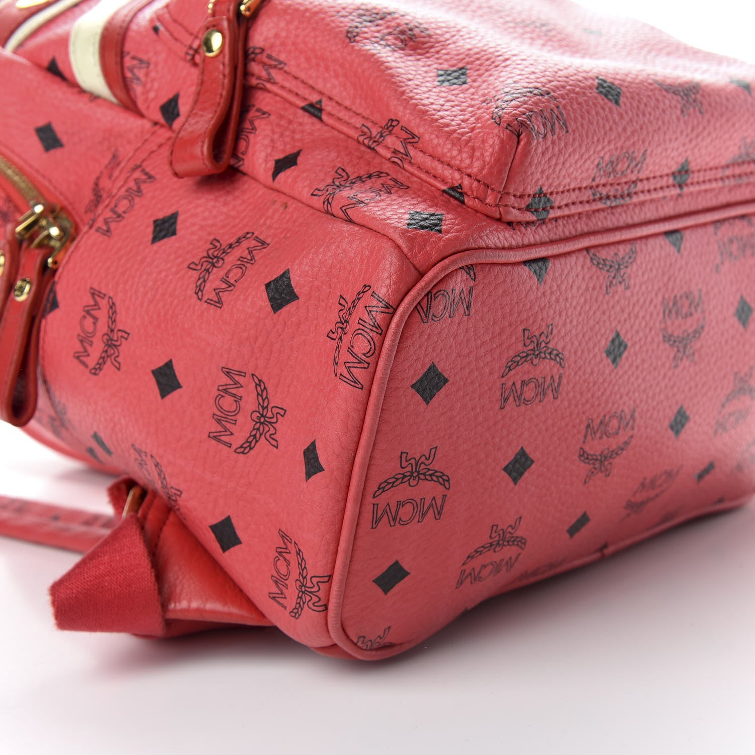 MCM Visetos Studded Small Stark London Olympic Backpack Corail 7 of 8