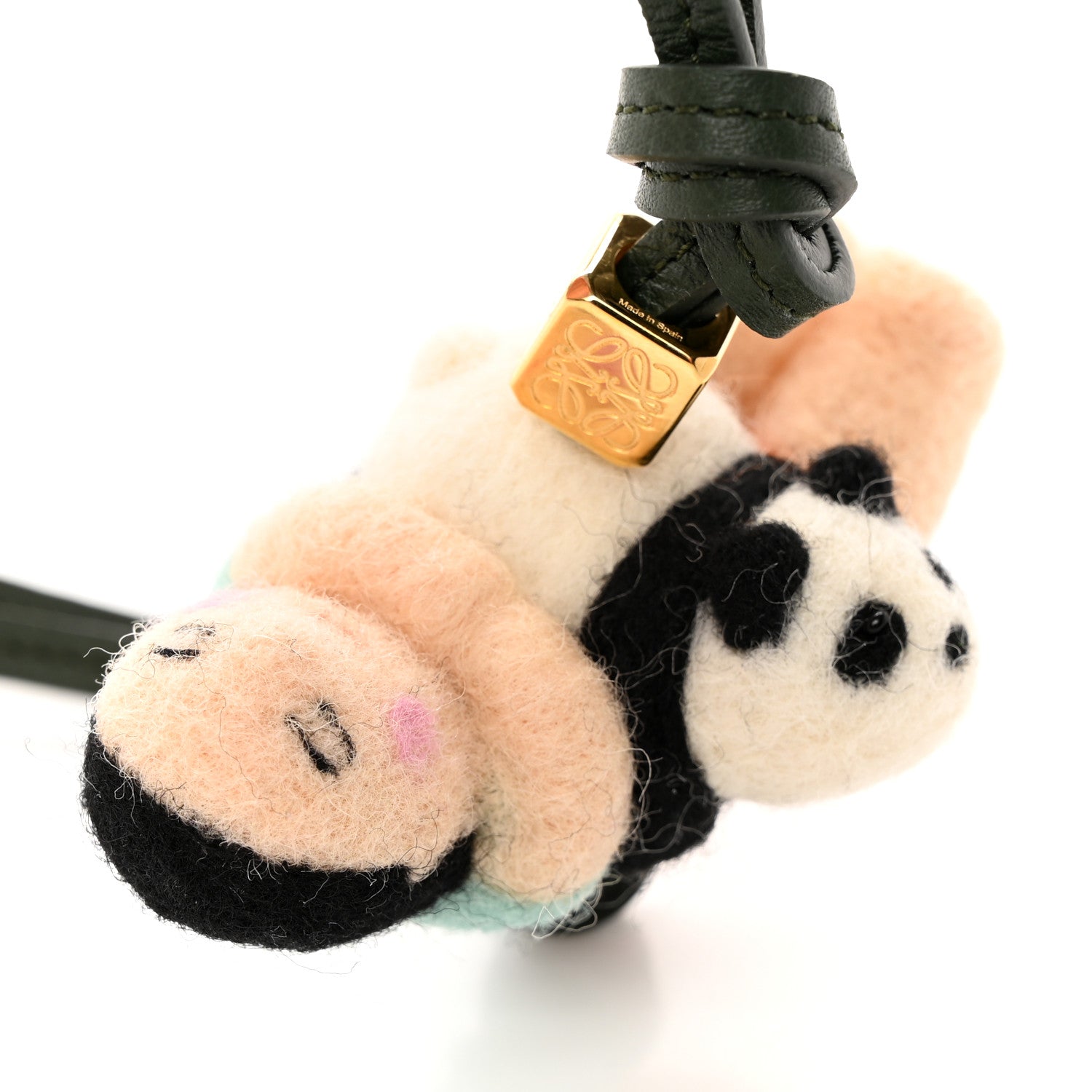 Loewe X SUNA FUJITA Calfskin Felt Panda with Kid Charm Black 4 of 4