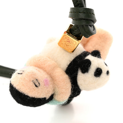 Loewe X SUNA FUJITA Calfskin Felt Panda with Kid Charm Black 4 of 4