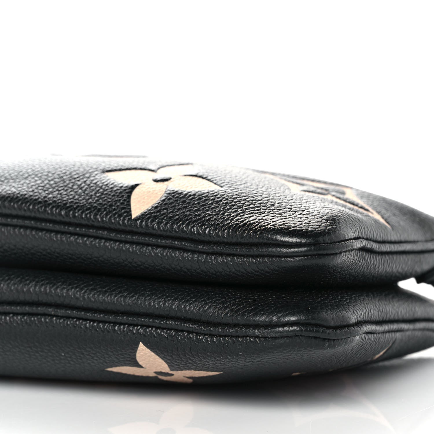 Louis Vuitton Empreinte Monogram Giant Double Zip Pochette Black Cream 9 of 10