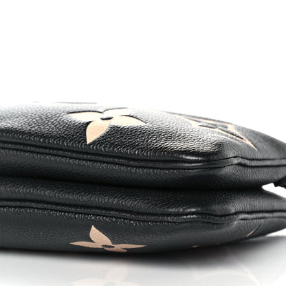 Louis Vuitton Empreinte Monogram Giant Double Zip Pochette Black Cream 9 of 10