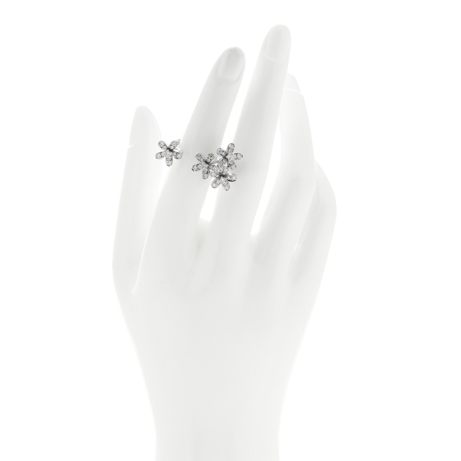 Van Cleef & Arpels 18K White Gold Diamond Socrate Between the Finger Ring 50 5.25 2 of 7
