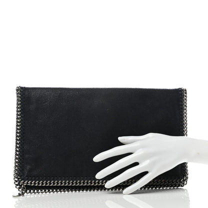 Stella McCartney Shaggy Deer Falabella Fold Over Clutch Navy Blue 2 of 8
