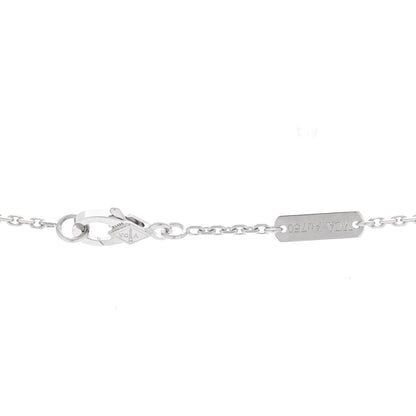 Van Cleef & Arpels 18K White Gold Diamond Guilloche Vintage Alhambra Pendant Necklace 4 of 7