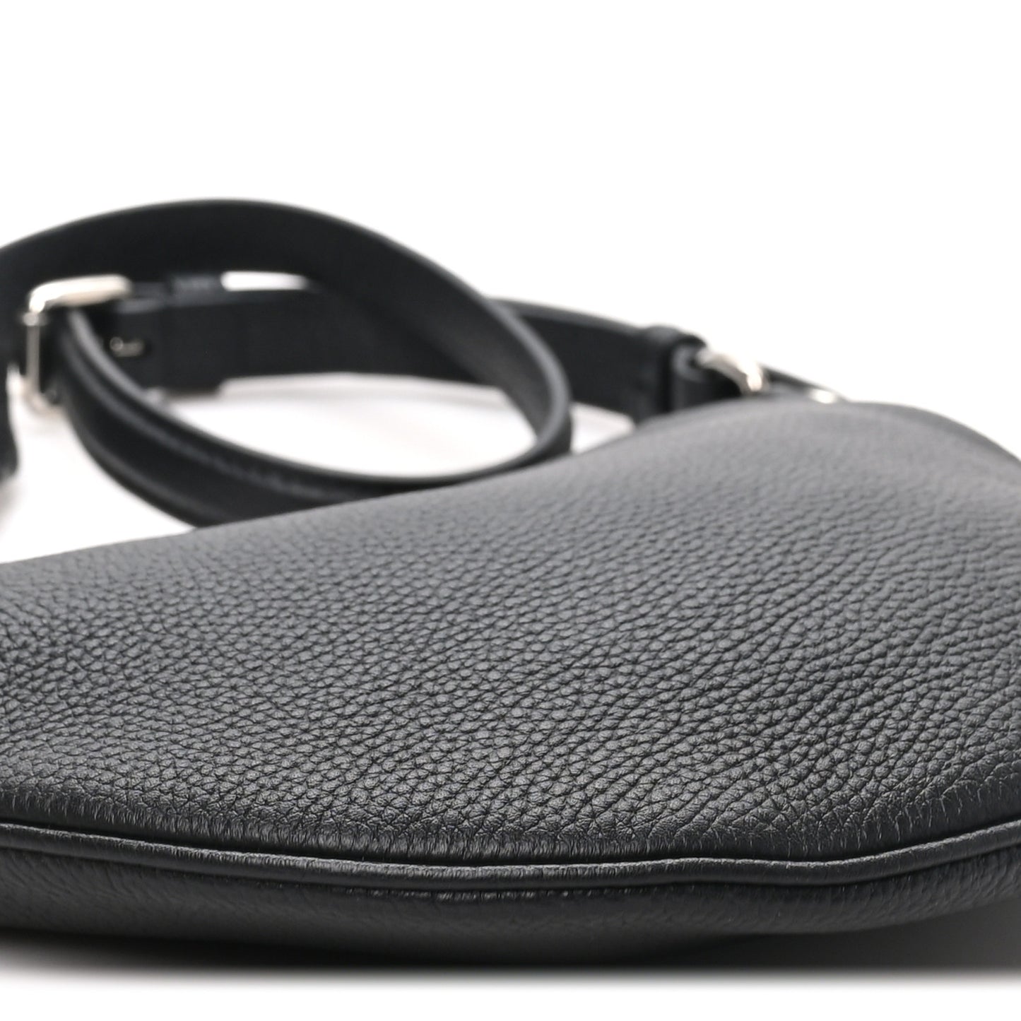Pebbled Calfskin Mini B Shoudler Bag Black