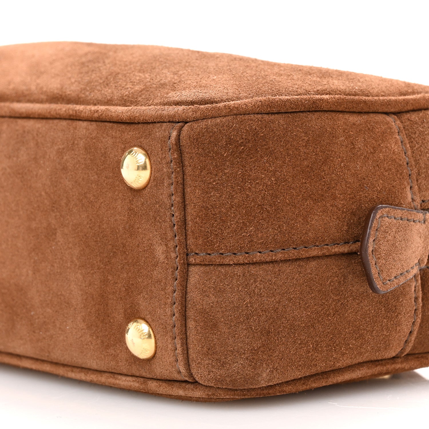 Miu Miu Suede Padded Regular Arcadie Top Handle Bag Cocoa Brown 7 of 8