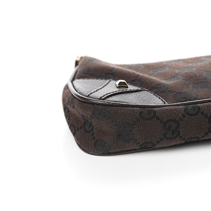 Gucci Monogram Studded Chain Clutch Dark Brown 8 of 10