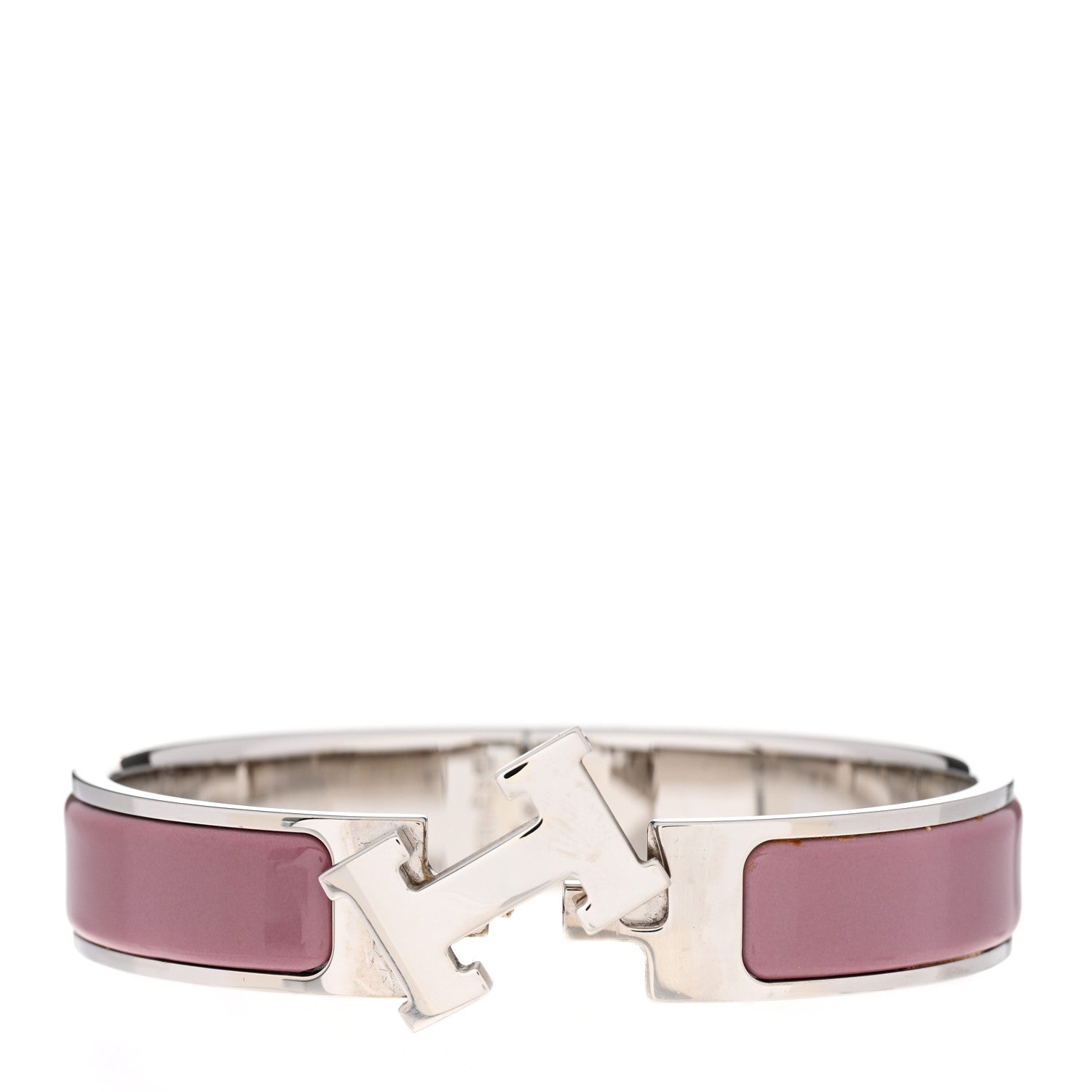 Hermes Enamel Narrow Clic Clac H Bracelet PM Bois De Rose 5 of 5