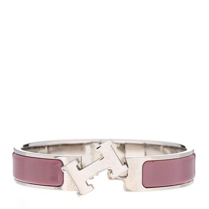 Hermes Enamel Narrow Clic Clac H Bracelet PM Bois De Rose 5 of 5