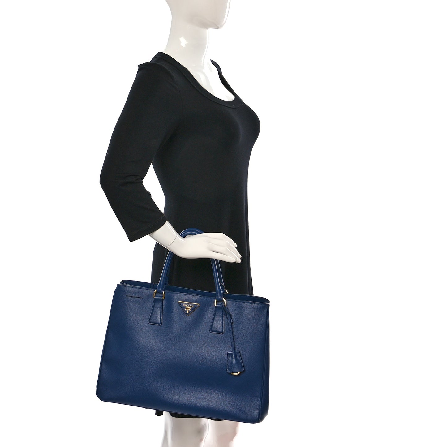 Saffiano Medium Galleria Double Zip Tote Bluette