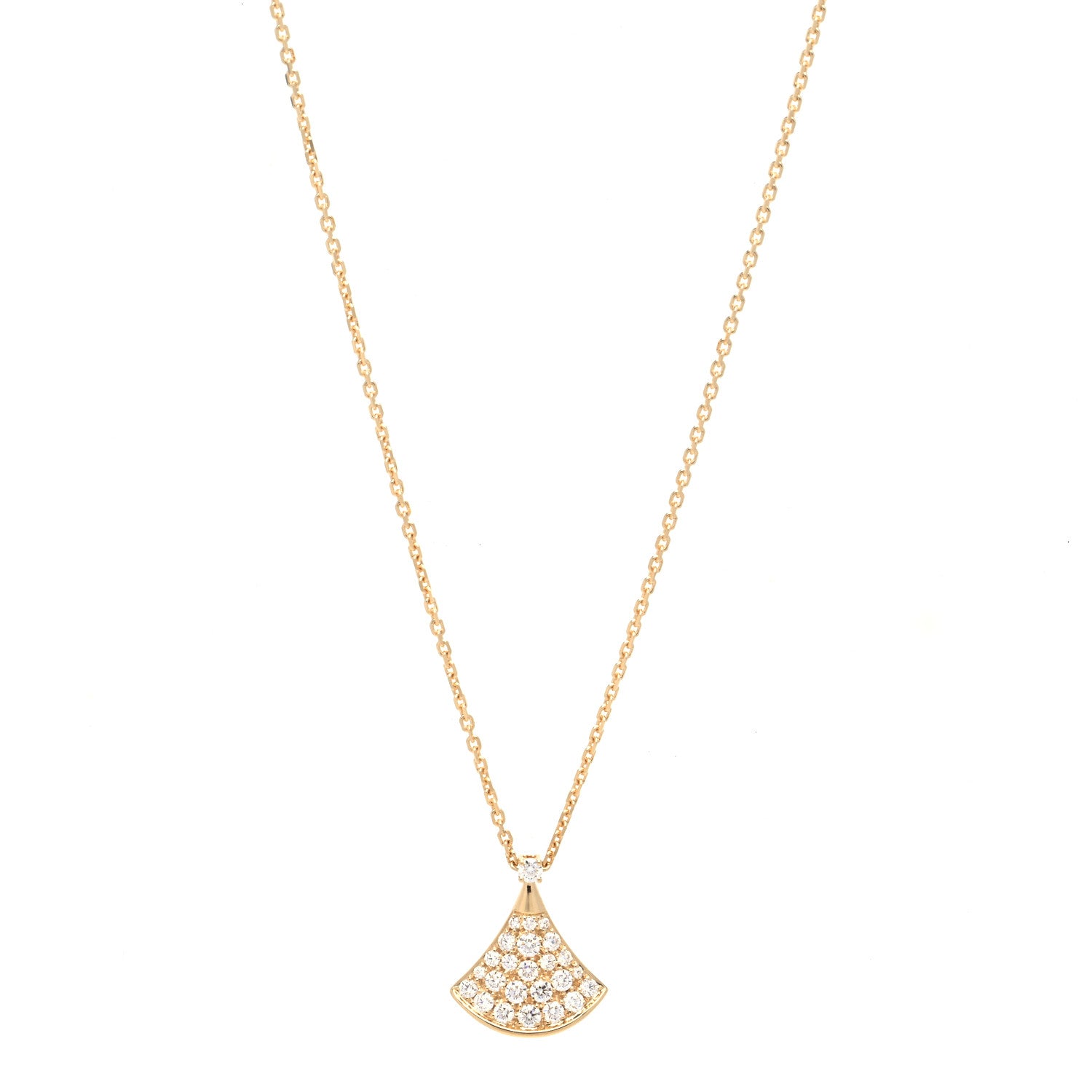 Bulgari 18K Yellow Gold Diamond Divas' Dream Pave Pendant Necklace 1 of 6