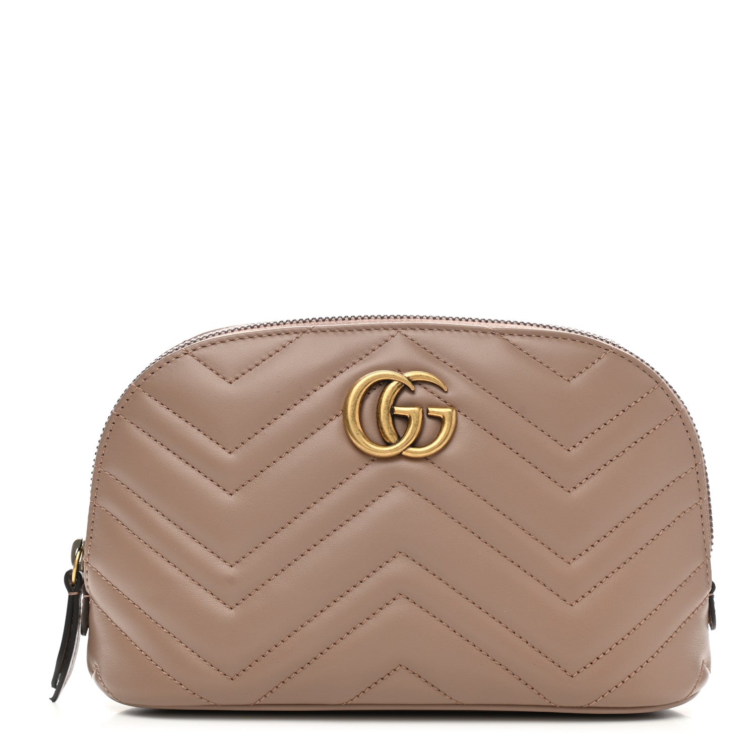 Gucci Calfskin Matelasse Large GG Marmont Pouch Cosmetic Case Porcelain Rose 1 of 8