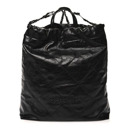 Chanel Shiny Calfskin Quilted Chanel 22 Backpack So Black 1 of 11