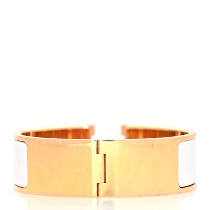 Hermes Enamel Wide Clic Clac H Bracelet GM White 3 of 5