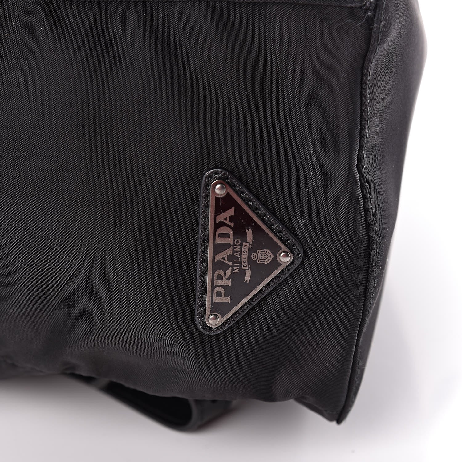 Prada Nylon New Vela Monochrome Studded Backpack Black 8 of 10