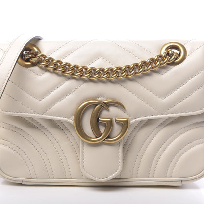 Gucci Calfskin Matelasse Mini GG Marmont Shoulder Bag White 11 of 11