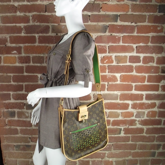 Monogram Perforated Musette Green