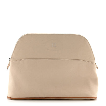 Hermes Cotton Canvas Bolide Travel Cosmetic Pouch Natural 1 of 7