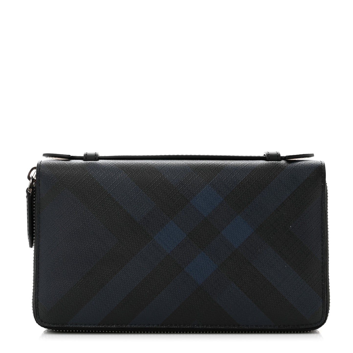 London Check Travel Wallet Navy Black