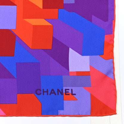 Chanel Silk Geometric Square Scarf Multicolor 3 of 4