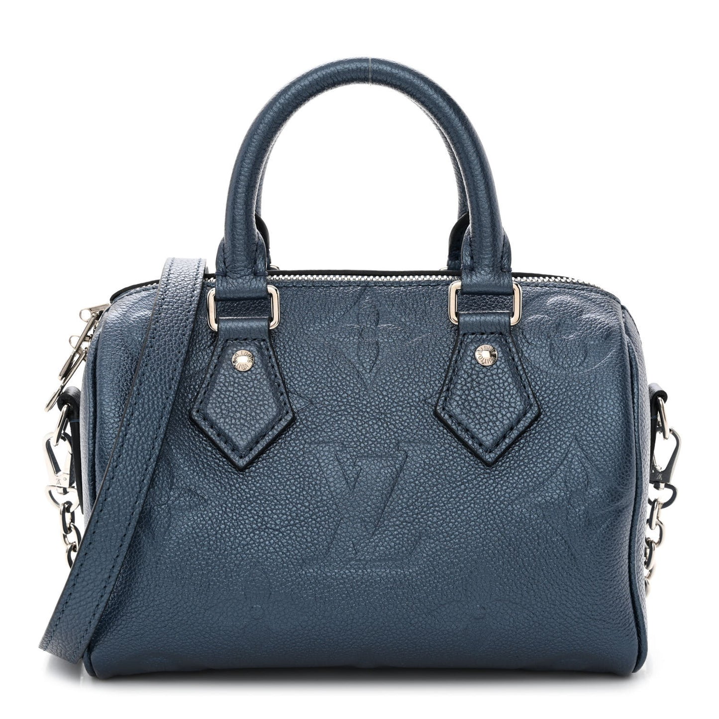 Metallic Empreinte Monogram Giant Speedy Bandouliere 20 Navy Nacre