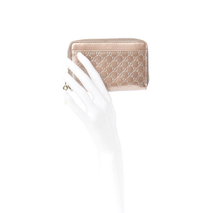 Gucci Patent Microguccissima Heart Detail Zip Around Card Case Pink 2 of 7