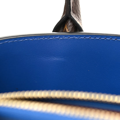 Louis Vuitton Calfskin Monogram City Steamer MM Blue Burgundy White 12 of 12