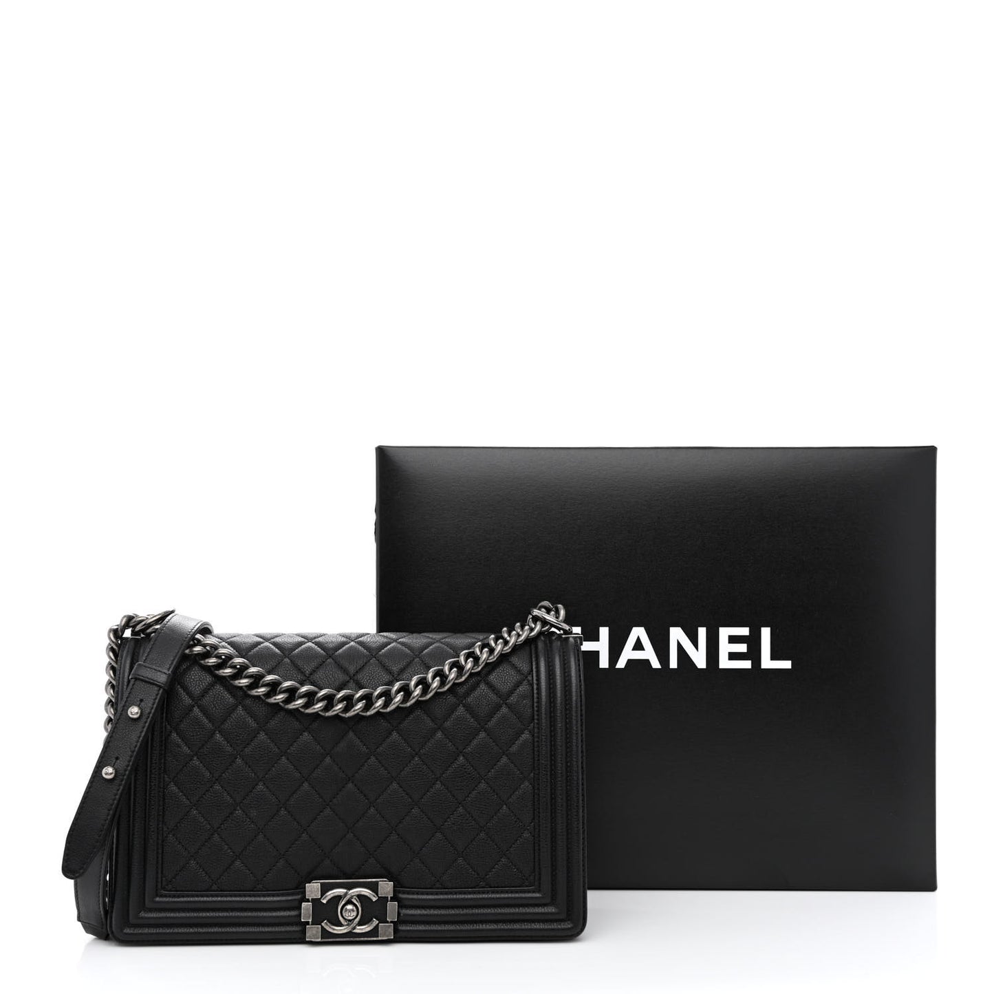Calfskin Quilted New Medium Boy Flap Black