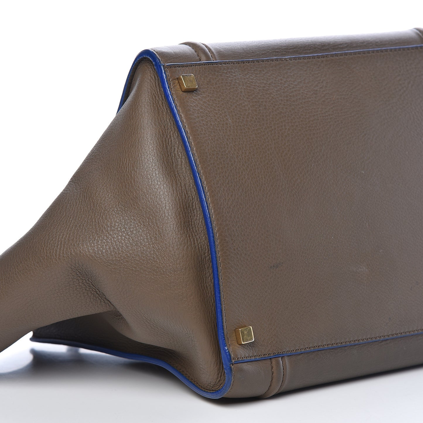 Supple Calfskin Medium Phantom Luggage Khaki Cobalt Trim