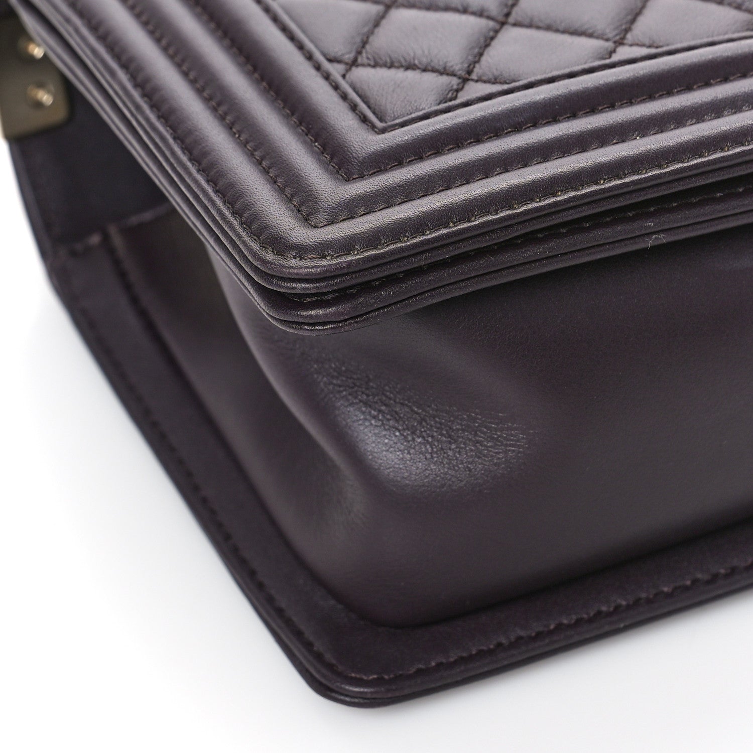 Chanel Calfskin Quilted Medium Boy Flap Dark Brown 8 of 10