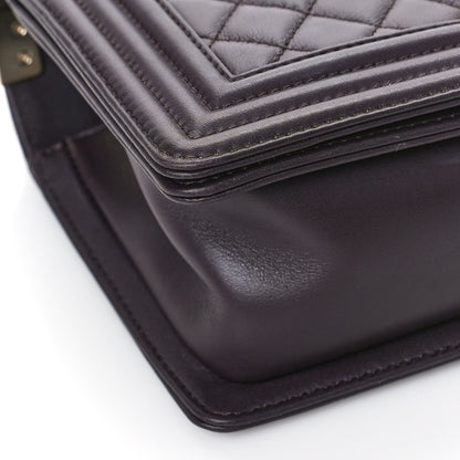Chanel Calfskin Quilted Medium Boy Flap Dark Brown 8 of 10