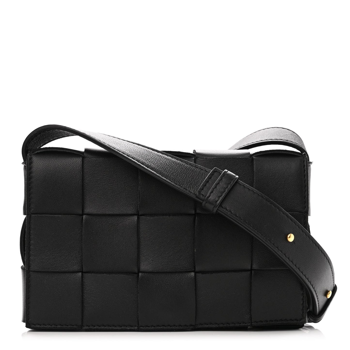 Lambskin Maxi Intrecciato Cassette Crossbody Bag Black