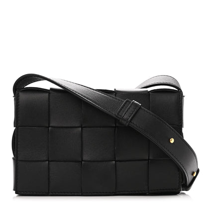 Bottega Veneta Lambskin Maxi Intrecciato Cassette Crossbody Bag Black 1 of 12