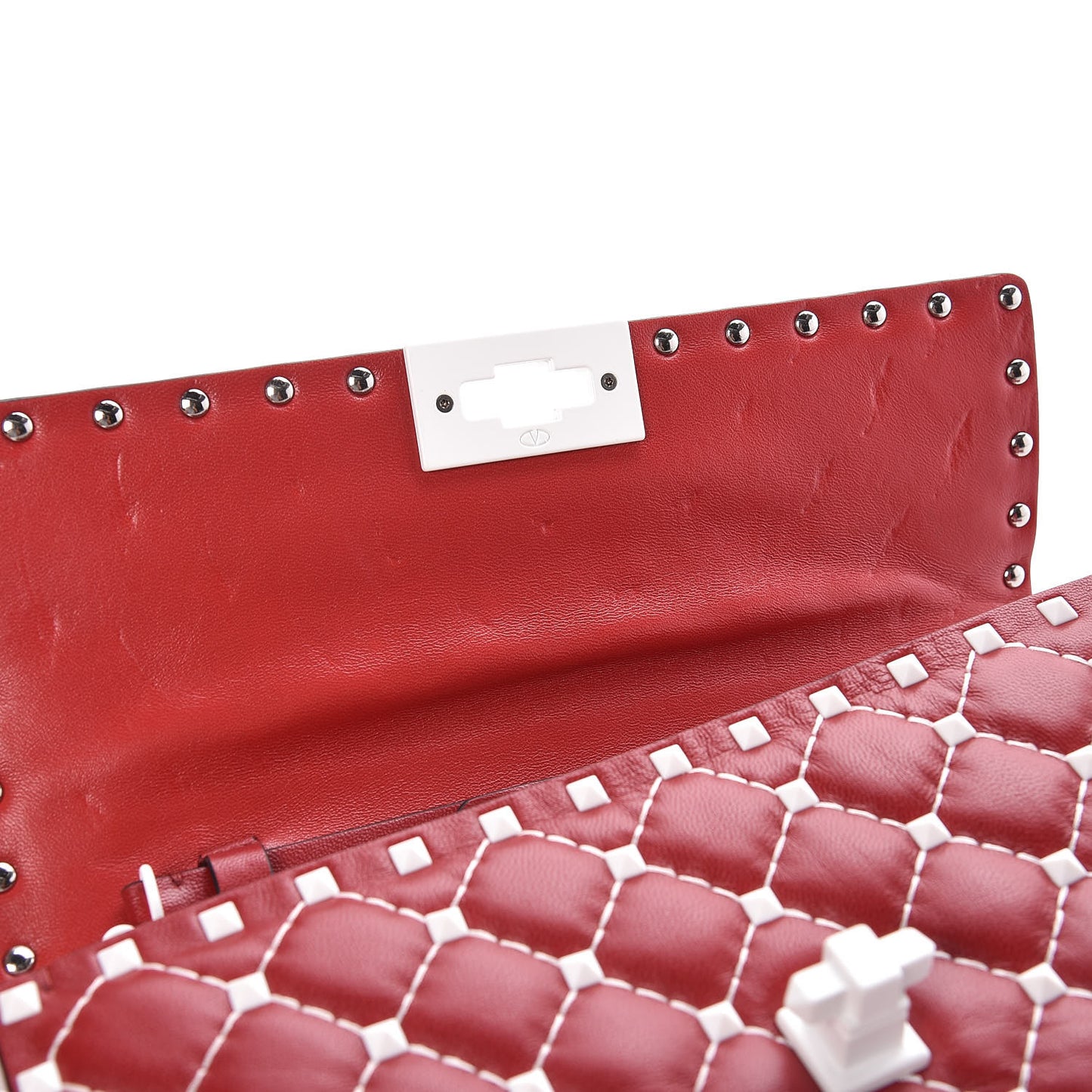 Lambskin Free Rockstud Spike Wallet On Chain Rosso Valentino